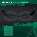 SCITOO Black ABS Front Bumper Body Kit Spoiler Chin Spoiler Front Bumper Lip Universal Fits for Most Cars