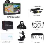 GPS Navigation for Car, 2025 Map 7 inch Touch Screen Car GPS, Voice Turn Direction Guidance, Support Speed and Red Light Warning, Pre-Installed North America Lifetime map Free Update