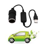USB A Male to 12V Car Cigarette Lighter Socket Female Converter Cable 2-Pack
