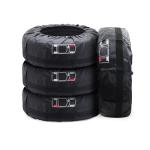 Geloo Car Tire Cover, Seasonal Tire Totes,Polyester Wheel Tires Storage Bags, Waterproof Dustproof Wheel Cover with 4pcs Fit for 19"-23" Tyres (Diameter 80cm)-Black