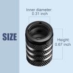 Tire Valve Stem Cap Cover - (12 Pack) Tire Air Cap Metal with Plastic Liner Corrosion Resistant Leak-Proof American Flag for Car Truck Motorcycle Bike Black