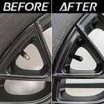 JUSTTOP 4PCS Car Tire Valve Stem Caps, Air Caps Cover, Universal for Cars, SUVs, Bike, Trucks and Motorcycles, Car Wheel & Tire Exterior Accessories-Black