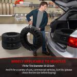 Geloo Car Tire Cover, Seasonal Tire Totes,Polyester Wheel Tires Storage Bags, Waterproof Dustproof Wheel Cover with 4pcs Fit for 19"-23" Tyres (Diameter 80cm)-Black