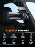 Nanoby 4K 3 Channel Dash Cam Front and Rear Inside, Built-in 5.8GHz WiFi GPS, 64GB Card Included, 4K+1080P+1080P Dash Camera for Cars, 3.18'' IPS Screen Dashcam with G-Sensor, 24H Parking Monitor