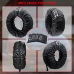 Geloo Car Tire Cover, Seasonal Tire Totes,Polyester Wheel Tires Storage Bags, Waterproof Dustproof Wheel Cover with 4pcs Fit for 19"-23" Tyres (Diameter 80cm)-Black