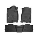 Husky Liners Weatherbeater Floor Mats | Fits 2007-2014 Chevrolet Suburban 1500 & GMC Yukon XL1500; 2007-2013 Cadillac Escalade EXT & Chevrolet Avalanche | Front & 2nd Row, 3-pc Black - 98261