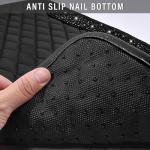 CAR PASS Bling Leather Car Mats Shining Diamond Floor Mats Sparkly Glitter Crystal Rhinestones Carpet Anti-Slip Waterproof Pad Universal Fit for Automotive SUV, Sedan, Van, 5pcs for Girl Women Black