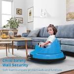 FurniFusion Bumper Car for Toddlers 2-8, 12V Toddler Bumper Car with Remote Control, Safety Certified, Flashing Lights Music & 360 Degree Spin for Birthday Gift(Blue)