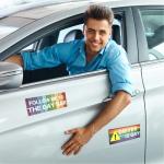 Frienda 10 Pcs Bumper Decals Funny LGBT Stickers Rainbow Bumper Prank Car Stickers Colorful Car Accessories for Truck Vehicle Luggage Window Refrigerator(Magnetic,Classic Style)