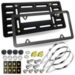 BGGTMO Front License Plate Mounting Kit- License Plate Bracket Holder Frame- Universal Bumper Car Tag Frame Mount Adapter with Stainless Steel Screw Cap, Cable Ties