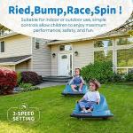 FurniFusion Bumper Car for Toddlers 2-8, 12V Toddler Bumper Car with Remote Control, Safety Certified, Flashing Lights Music & 360 Degree Spin for Birthday Gift(Blue)