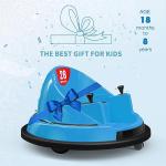 FurniFusion Bumper Car for Toddlers 2-8, 12V Toddler Bumper Car with Remote Control, Safety Certified, Flashing Lights Music & 360 Degree Spin for Birthday Gift(Blue)