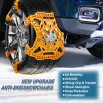 Snow Chains for Car 6 Pack, Emergency Anti Slip Chains for SUV/Trucks/ATV, Adjustable Universal Winter Security Chains for Ice Snow Mud Sand, Easy Installation, Tires Width 6.5-10.8"/165-275mm