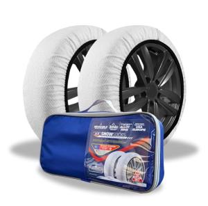 KNK Boutique Automotive Snow Socks for Tires - Eco Series for Efficient Grip Alternative for Tire Snow Chain - Snow Traction Device for Passenger Cars SUVs Trucks Winter Emergency Accessory (Medium)