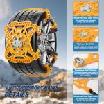 Snow Chains for Car 6 Pack, Emergency Anti Slip Chains for SUV/Trucks/ATV, Adjustable Universal Winter Security Chains for Ice Snow Mud Sand, Easy Installation, Tires Width 6.5-10.8"/165-275mm