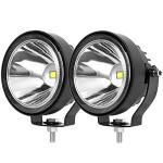 SUFEMOTEC 4 Inch Round Led Pod Lights, 60W Led Off Road Driving Fog Lights, Spot Auxiliary Bumper Light Bar Fit For 12V 24V Car Trucks Pickup ATV Boat Motorcycle (Pack of 2)
