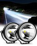 NAOEVO 4 Inch Round LED Pod Lights, 60W 6000LM LED Spot Off Road/Driving/Fog Lights for Truck Car ATV UTV Boat Motorcycle, 2-Pack (White)