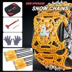 Snow Chains for Car 6 Pack, Emergency Anti Slip Chains for SUV/Trucks/ATV, Adjustable Universal Winter Security Chains for Ice Snow Mud Sand, Easy Installation, Tires Width 6.5-10.8"/165-275mm