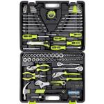 FASTPRO 225-Piece Household Tool Set, SAE & Metric Mechanics Hand Tool Set with Toolbox, Home/Auto Repairing Tool Kit for DIY, Home Maintenance and Car Repairing, Green