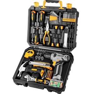 DEKOPRO Tool Set:Tool Kit with 8V Cordless Drill,Tool Box with Drill,Hand Drill Set for Men & Women,Home Tool Kits for House Repair,Handyman,DIY 126 Piece