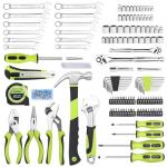 FASTPRO 225-Piece Household Tool Set, SAE & Metric Mechanics Hand Tool Set with Toolbox, Home/Auto Repairing Tool Kit for DIY, Home Maintenance and Car Repairing, Green