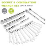 FASTPRO 225-Piece Household Tool Set, SAE & Metric Mechanics Hand Tool Set with Toolbox, Home/Auto Repairing Tool Kit for DIY, Home Maintenance and Car Repairing, Green