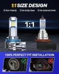 AUTOONE H11/9005/H9/HB3 Bulbs Combo, 70,000LM Super Bright H11 9005 Fog Light Bulbs, 1:1 Size, White, Pack of 4