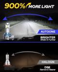 AUTOONE H11/9005/H9/HB3 Bulbs Combo, 70,000LM Super Bright H11 9005 Fog Light Bulbs, 1:1 Size, White, Pack of 4
