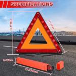 MAOPINER 3 Pack Emergency Warning Triangles, Roadside Safety Triangle with Reinforced Base and Carrying Case, Foldable Reflective Warning Triangles for Roadside Safety and Emergency Use