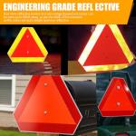 Slow Moving Vehicle Safety Sign,Slow Moving Vehicle Triangle Sign,Aluminum 14"x16" Engineering Grade Reflective for Golf Cart (Aluminum)