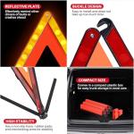 MAOPINER 3 Pack Emergency Warning Triangles, Roadside Safety Triangle with Reinforced Base and Carrying Case, Foldable Reflective Warning Triangles for Roadside Safety and Emergency Use