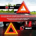 MAOPINER 3 Pack Emergency Warning Triangles, Roadside Safety Triangle with Reinforced Base and Carrying Case, Foldable Reflective Warning Triangles for Roadside Safety and Emergency Use