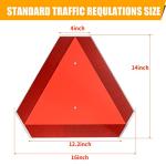 Slow Moving Vehicle Safety Sign,Slow Moving Vehicle Triangle Sign,Aluminum 14"x16" Engineering Grade Reflective for Golf Cart (Aluminum)