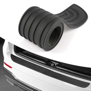 Car Rear Bumper Protector, 41inch x3.5inch Rear Bumper Protector, Car Rear Bumper Edge Guards, Trunk Anti-Collision Sticker, Rubber Anti-Scratch Automotive Exterior Accessories (Black)