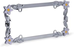 Cruiser Accessories 19130 Daisy License Plate Frame, Chrome/Painted