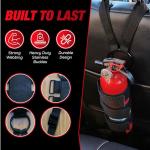 Badass Moto Car Fire Extinguisher Mount Truck SUV. Universal Automotive Fire Extinguisher Mount for Vehicle Car Seat. Fits Jeep Fire Extinguisher Holder, Quick-Strap Easy Install, No Tools Needed.