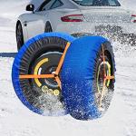 Snow Socks for Tires Car Tire Snow Chains Alternative Anti-skid Snow Traction Tire Cover (Pack of 2)