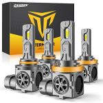 Termitor H11 9005 LED Bulbs Combo, 60,000LM Super Brighter, 1:1 Halogen Mini Size, 6500K White H9 H8 HB3 Driving Light Bulbs with Fan, Plug and Play, Automotive light Assemblies, Pack of 4