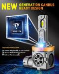 Termitor H11 9005 LED Bulbs Combo, 60,000LM Super Brighter, 1:1 Halogen Mini Size, 6500K White H9 H8 HB3 Driving Light Bulbs with Fan, Plug and Play, Automotive light Assemblies, Pack of 4