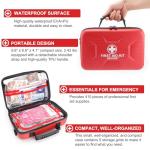 Gevoke 410 Piece Waterproof Hard Shell First Aid Kit for Home, Car, Travel, Camping, Truck, Hiking, Sports, Office, Vehicle & Outdoor Emergencies - Emergency Medical Kits (Red)