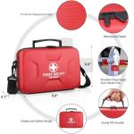 Gevoke 410 Piece Waterproof Hard Shell First Aid Kit for Home, Car, Travel, Camping, Truck, Hiking, Sports, Office, Vehicle & Outdoor Emergencies - Emergency Medical Kits (Red)