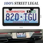 2 Pack Black License Plate Frame, Black Aluminum License Plate Cover, Matte License Plate Front and Rear 2 Packs. (2 Holes), Come with Screw Cap, Screw,Washer