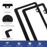 2 Pack Black License Plate Frame, Black Aluminum License Plate Cover, Matte License Plate Front and Rear 2 Packs. (2 Holes), Come with Screw Cap, Screw,Washer