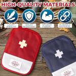 BURIUS 2 Pcs Travel First Aid Bag Empty Portable Storage - Small Medical Bag Empty with Multiple Compartments, 7.1 x 5.1 Small First Aid Pouch with Zipper Closure for Camping and Hiking, Blue and Red