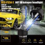 DMEX D2S - 35W - 6000K Cool White Xenon Headlight HID Bulbs 85122 66240 66040 66240CBI Replacement - Pack of 2(Not fit Halogen Headlight Assembly)