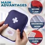 BURIUS 2 Pcs Travel First Aid Bag Empty Portable Storage - Small Medical Bag Empty with Multiple Compartments, 7.1 x 5.1 Small First Aid Pouch with Zipper Closure for Camping and Hiking, Blue and Red