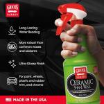 Griot’s Garage Ceramic 3-in-1 Wax, SiO2 Spray for Cars, Trucks, and RV’s, Provides Protection and Water Beading on Paint, Wheels, Plastic, Rubber Trim, Chrome, and More, 10978, 22 oz