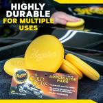 Meguiar's 4" Foam Applicator Pads, 4 Count - Ultra-Soft Hand Applicators with a Tight-Cell Foam Construction for a Smooth Application of Waxes, Polishes, Tire Dressing, Protectants and More, 4 Pack