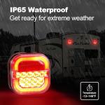 NeaLia Wireless Trailer Lights for Towing, Magnetic LED Trailer Light for Truck RV, Rechargeable Tail Tow Lights Kit for Camper Boat Caravan Turn Signal Brake Running Stop, IP67 Waterproof