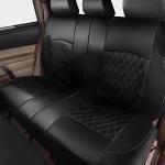 HORSE KINGDOM Universal Deluxe Pu Luxury Vinyl Faux Leather Car Seat Covers Full Set, Airbag Compatible, Breathable, Fit for Cars, Trucks, SUV (All Black)